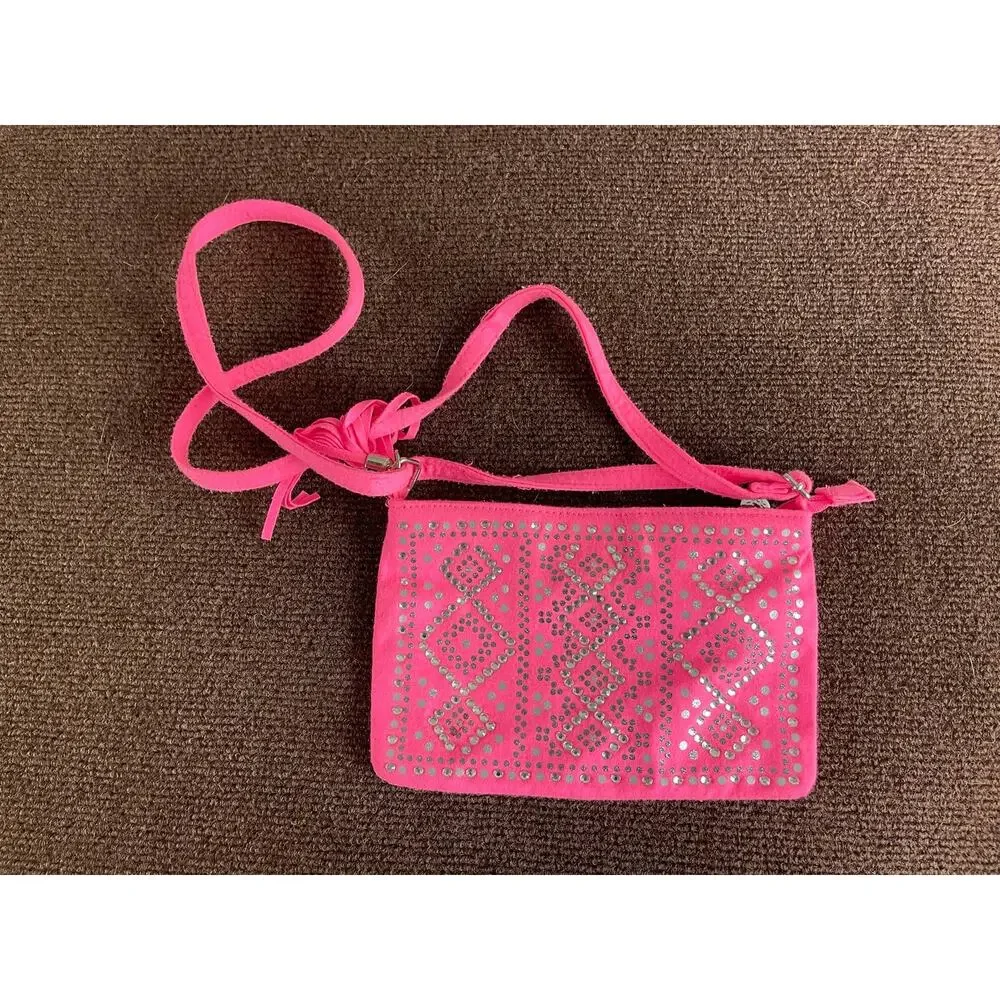 Lot of 2 Justice Purses Pink with Straps and White Blue Cheetah Print